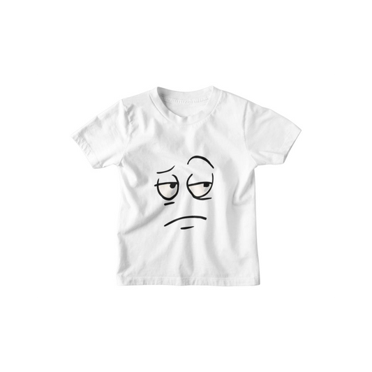 Kinder T-Shirt Cartoon Face Bored
