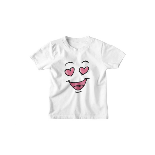 Kinder T-Shirt Cartoon Face Love