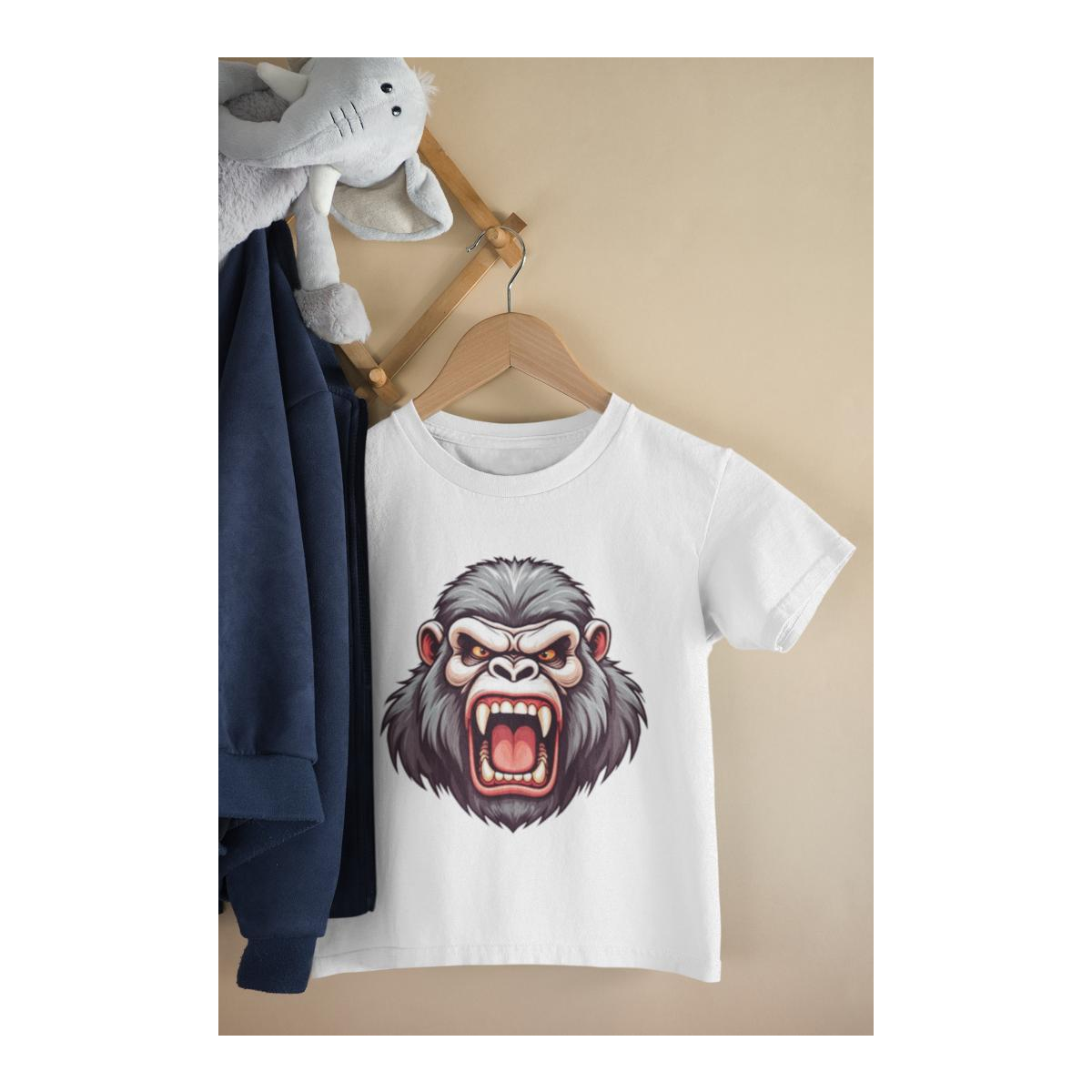 Kinder T-Shirt Cartoon Gorilla Face