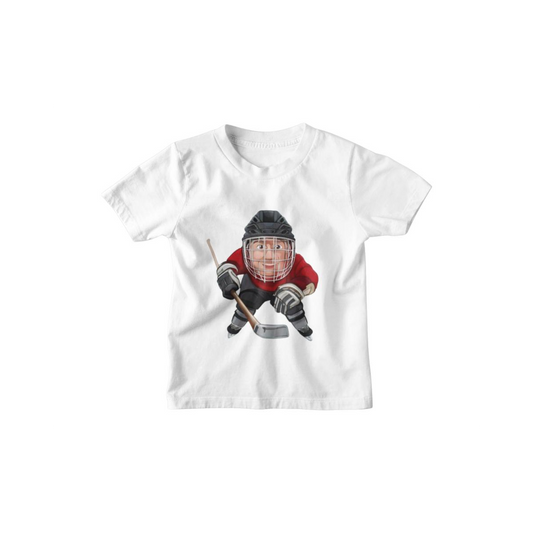 Kinder T-Shirt Cartoon Hockey Goalie