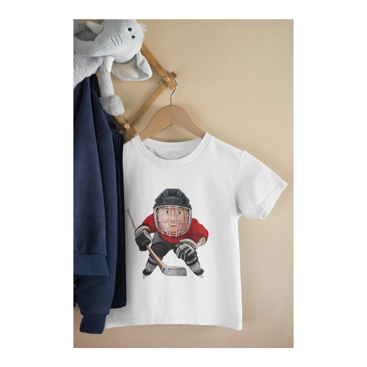 Kinder T-Shirt Cartoon Hockey Goalie