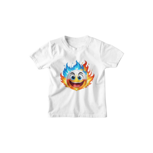Kinder T-Shirt Comic Fireball mit Gesicht