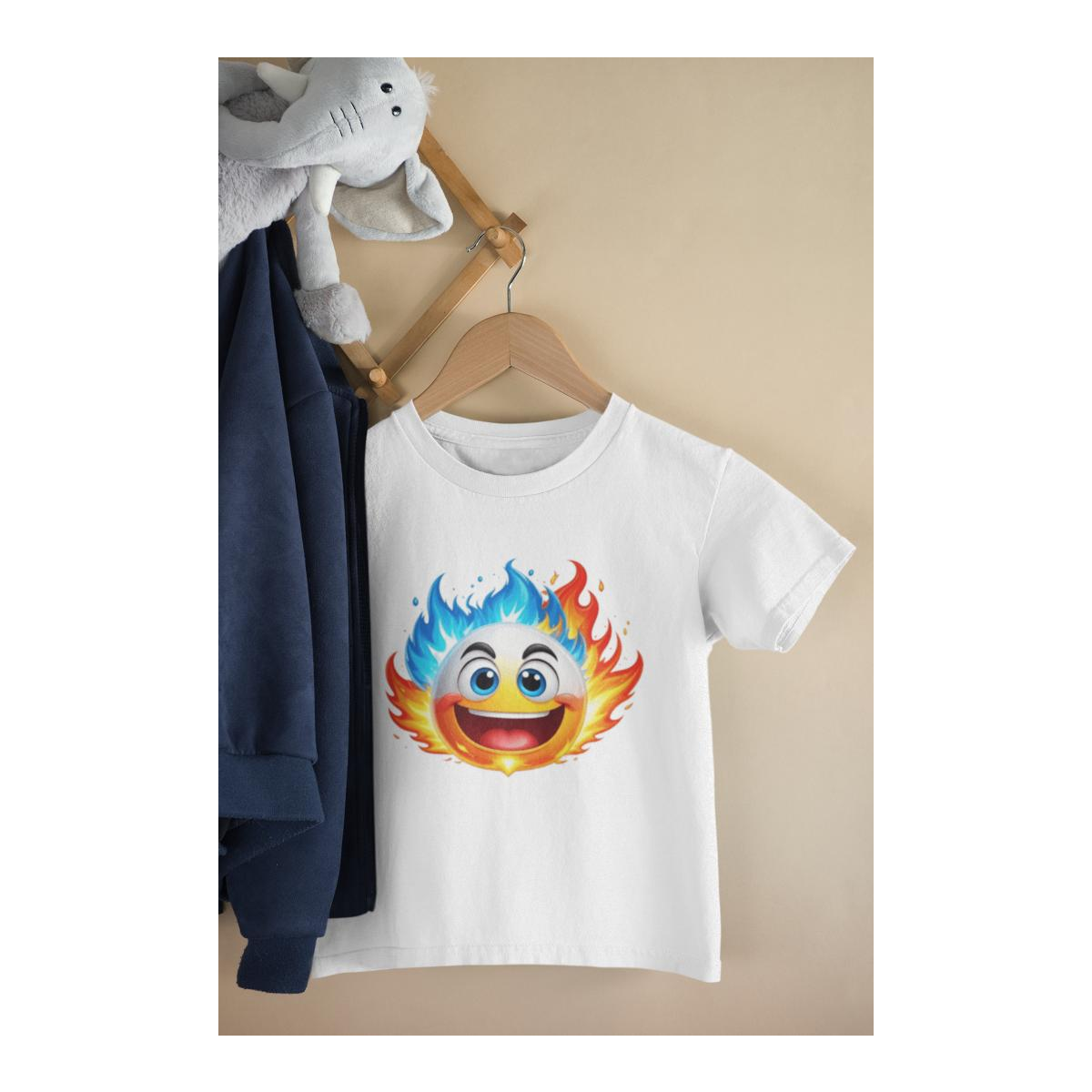 Kinder T-Shirt Comic Fireball mit Gesicht
