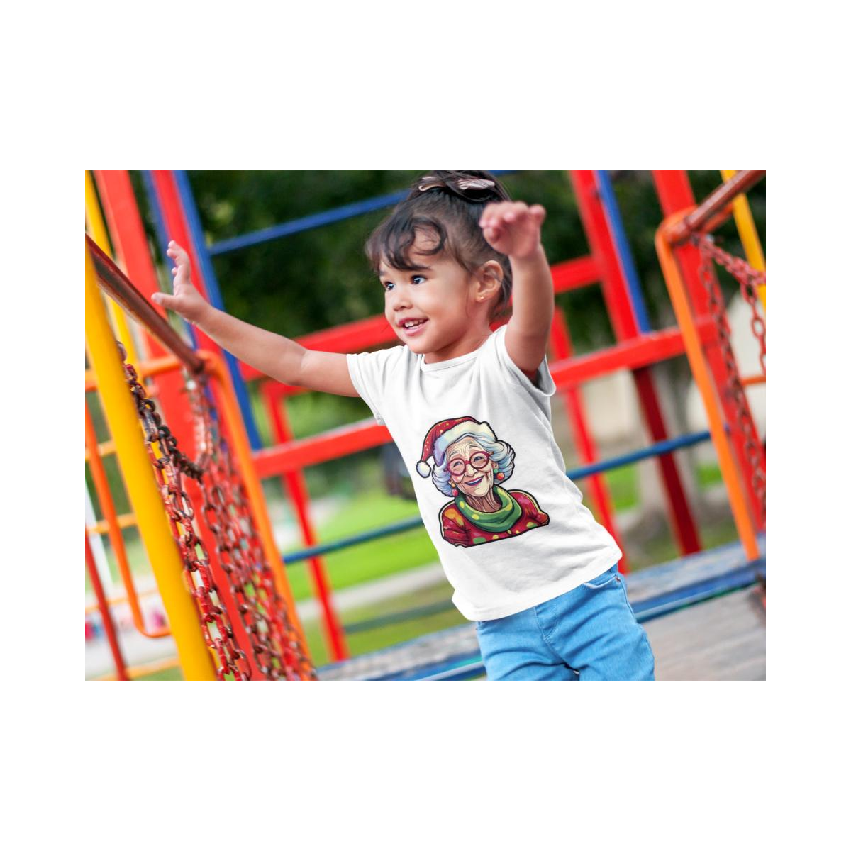 Kinder T-Shirt Comic Oma in Weihnachtsstimmung