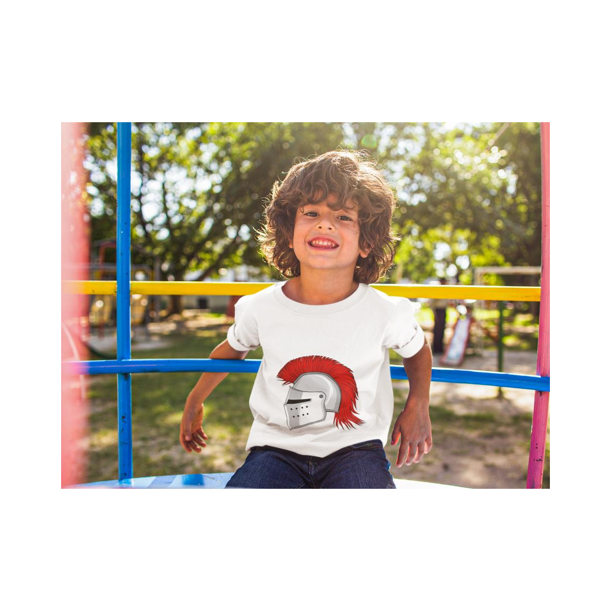 Kinder T-Shirt Comic Ritterhelm
