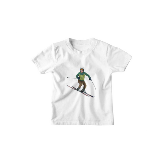 Kinder T-Shirt Comic Skifahrer