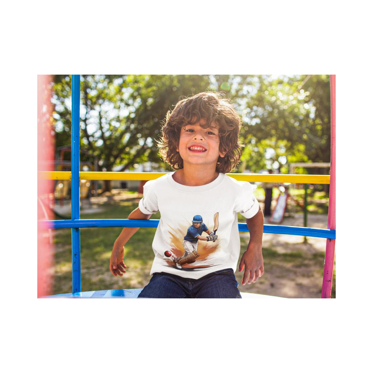 Kinder T-Shirt Cricket Spieler