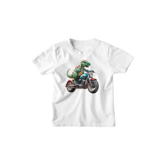 Kinder T-Shirt Dino auf Motorrad