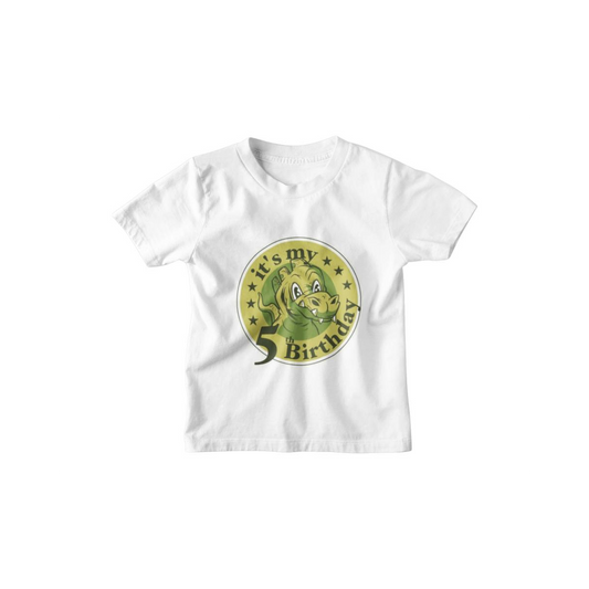 Kinder T-Shirt Dino mit Geburtstagszahl 5