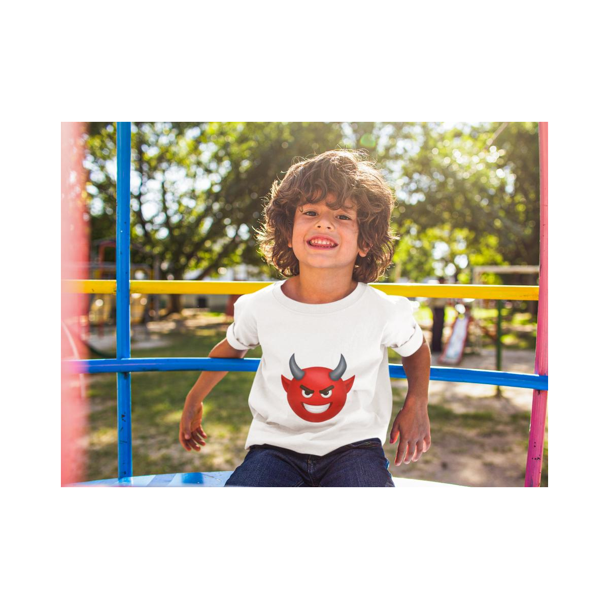 Kinder T-Shirt Emoji Devil Funny