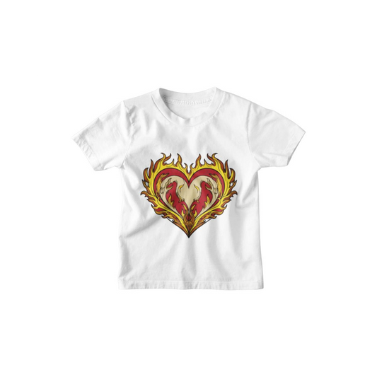 Kinder T-Shirt Flame Heart Ornamed