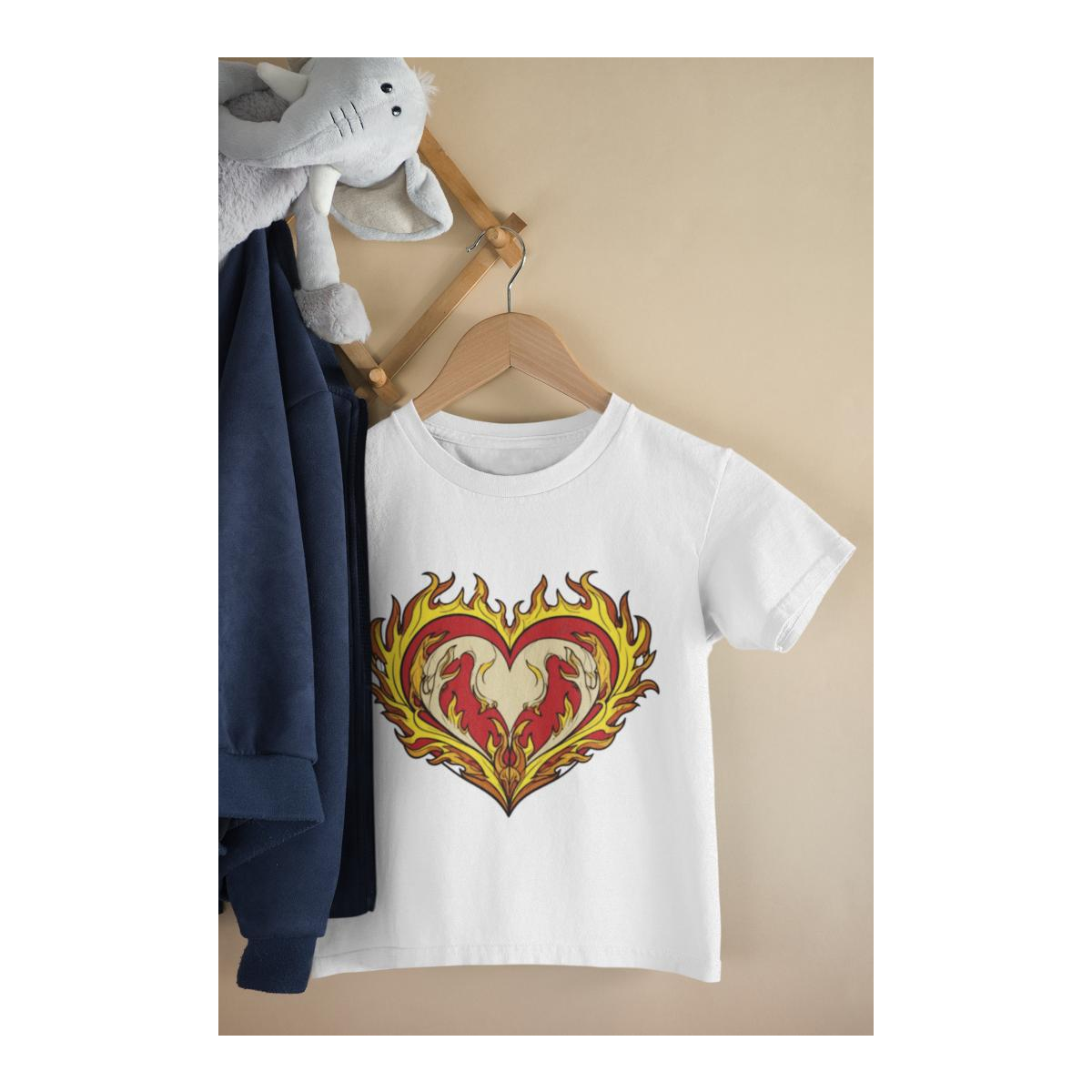 Kinder T-Shirt Flame Heart Ornamed