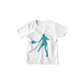 Kinder T-Shirt Frau beim Tennis Silhouette 1