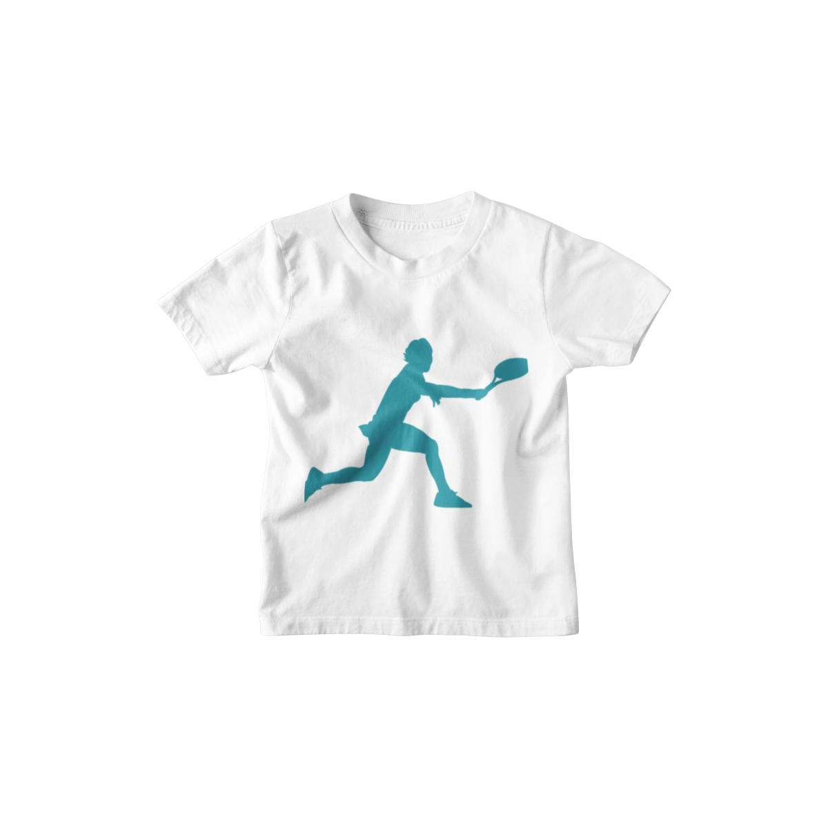 Kinder T-Shirt Frau beim Tennis Silhouette 2