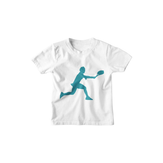 Kinder T-Shirt Frau beim Tennis Silhouette 2