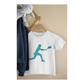 Kinder T-Shirt Frau beim Tennis Silhouette 2