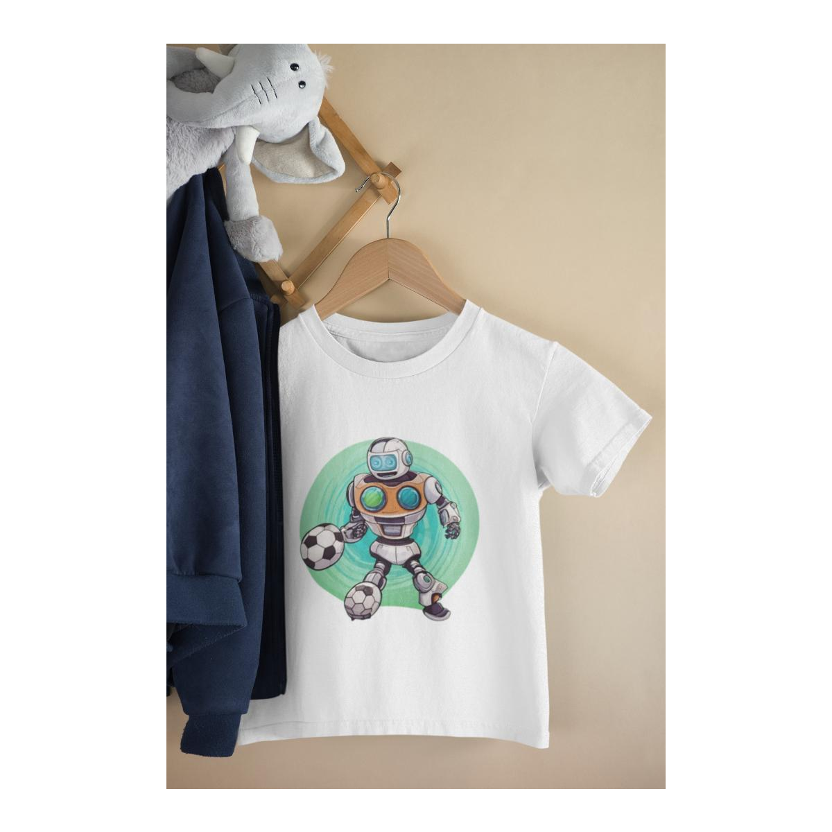 Kinder T-Shirt Fussball-Roboter