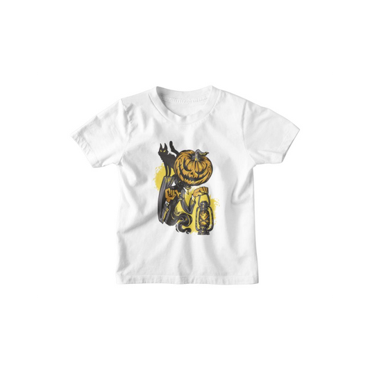 Kinder T-Shirt Halloween  Mr Pumpkin and Cat