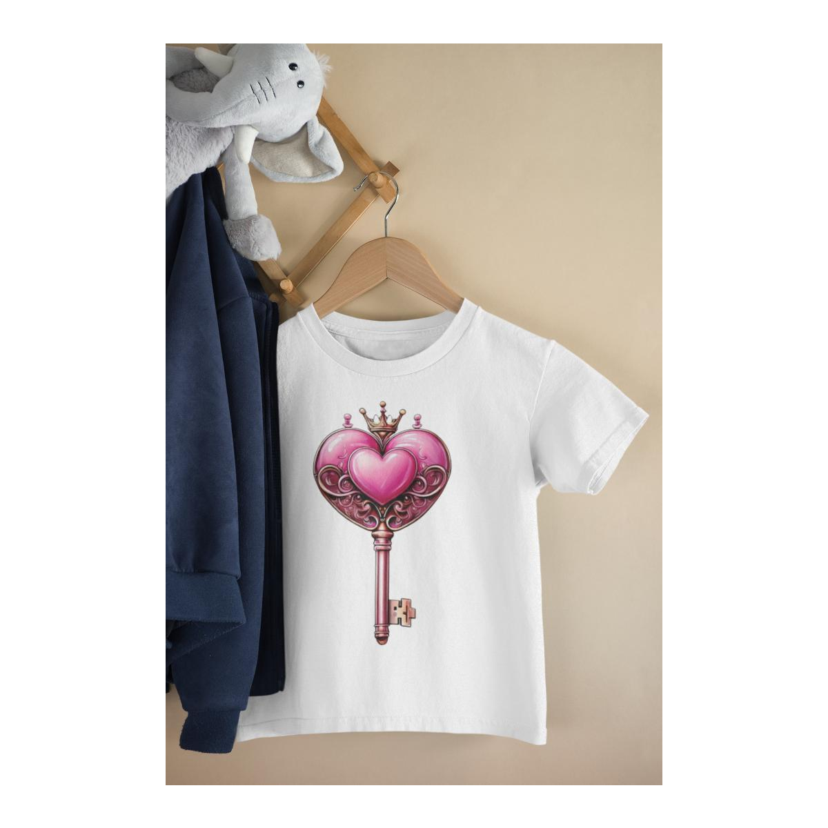Kinder T-Shirt Herzschlüssel