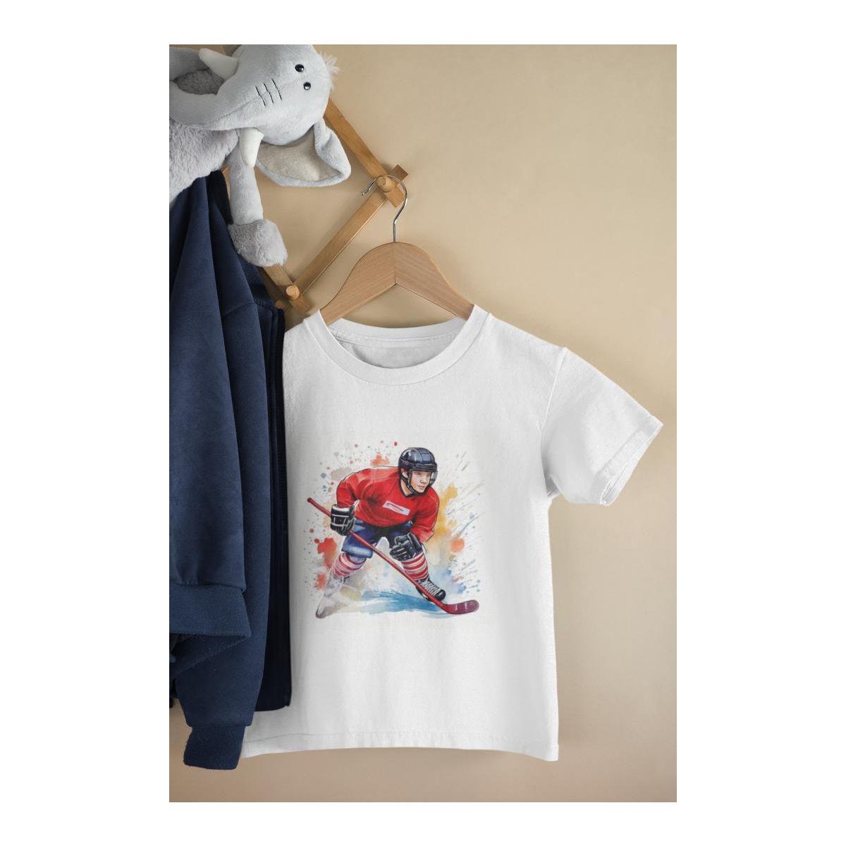 Kinder T-Shirt Hockey-Spieler