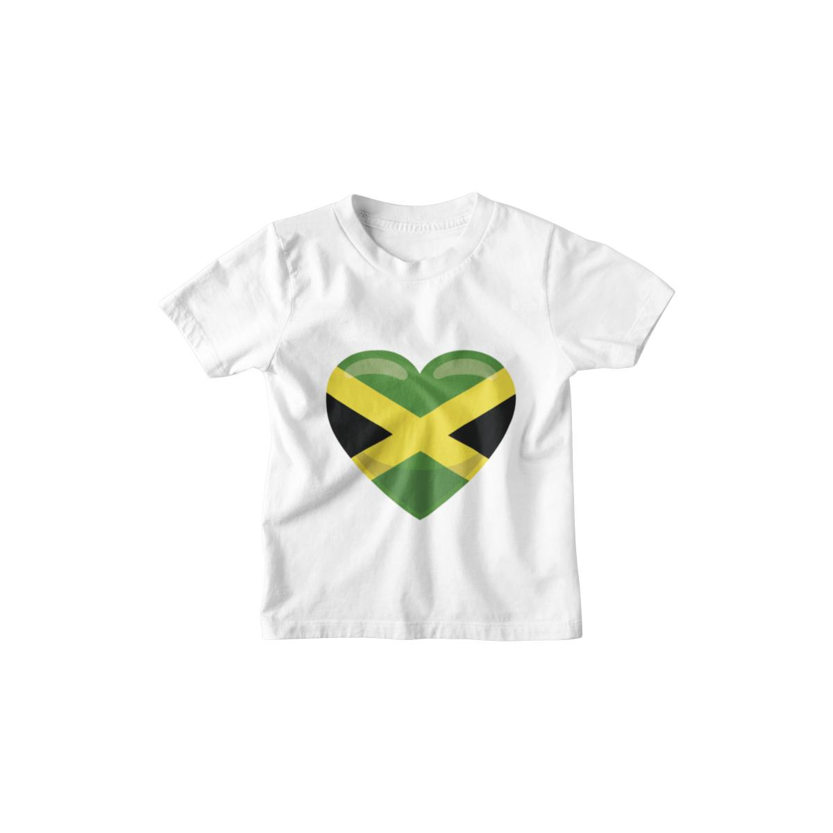 Kinder T-Shirt Jamaika Flagge herzform