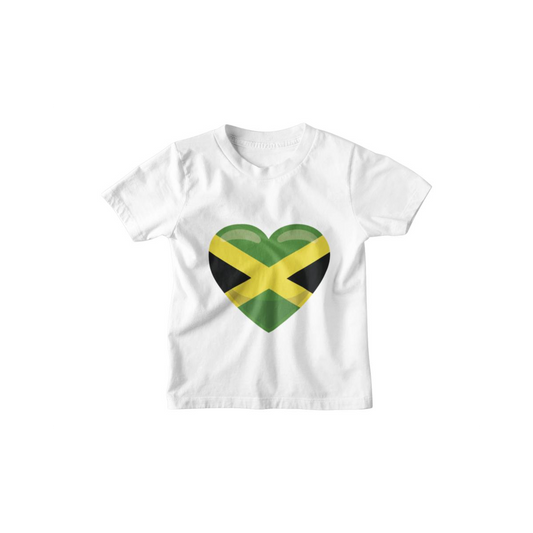 Kinder T-Shirt Jamaika Flagge herzform