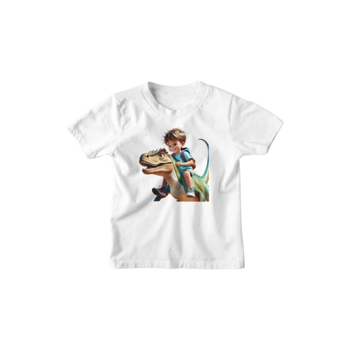 Kinder T-Shirt Junge auf Dinosaurier