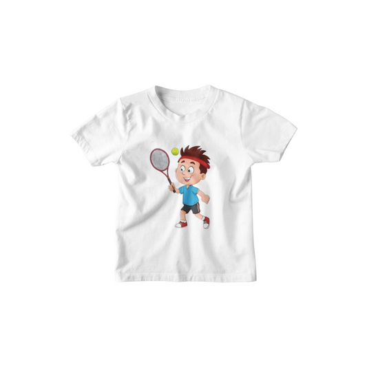 Kinder T-Shirt Junge spielt Tennis 2