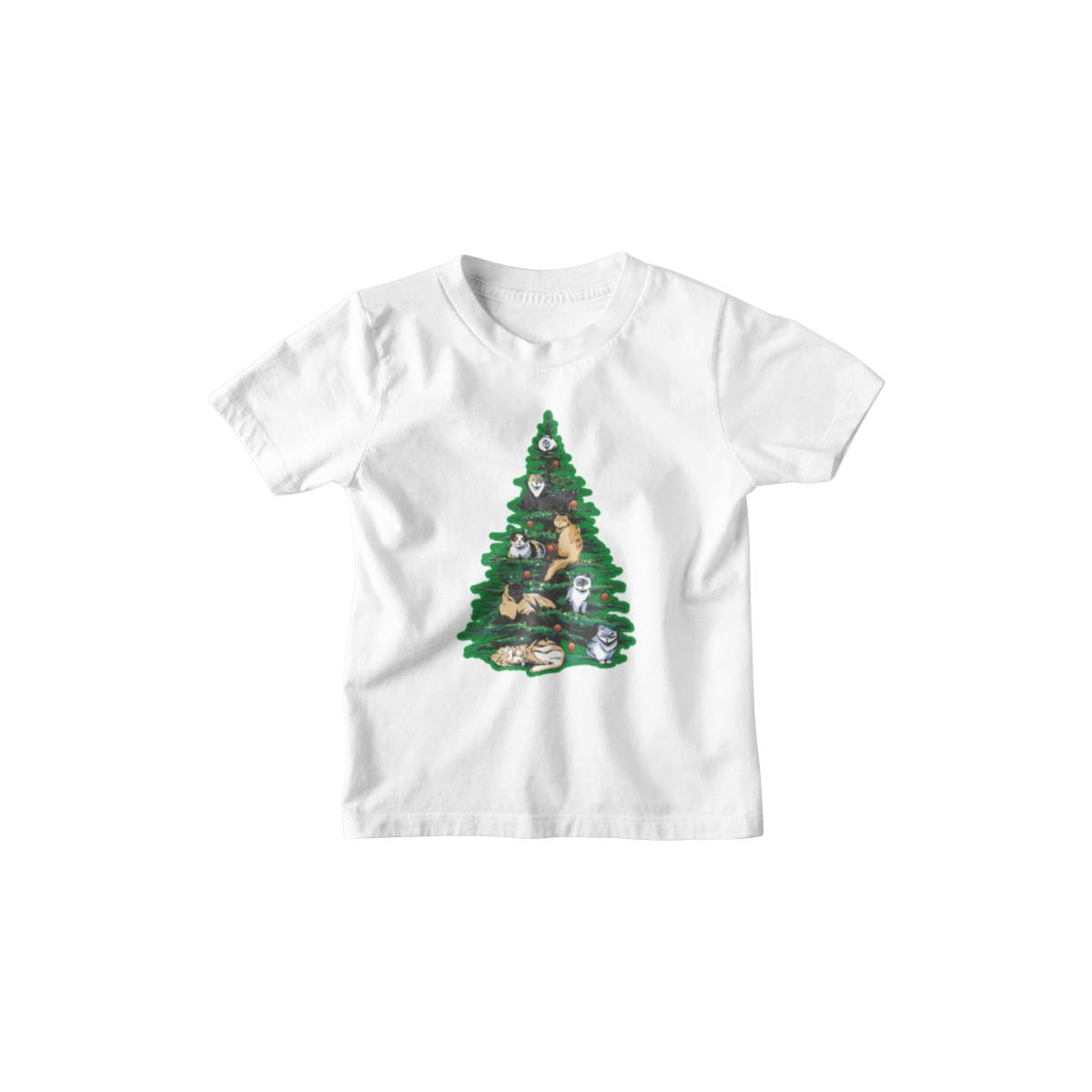 Kinder T-Shirt Katzen-Weihnachtsbaum