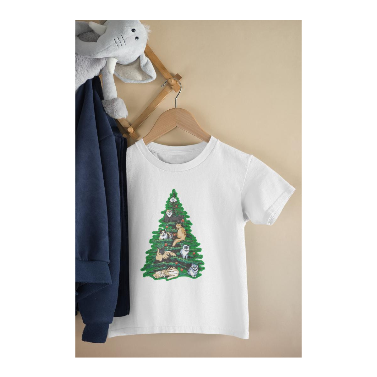 Kinder T-Shirt Katzen-Weihnachtsbaum