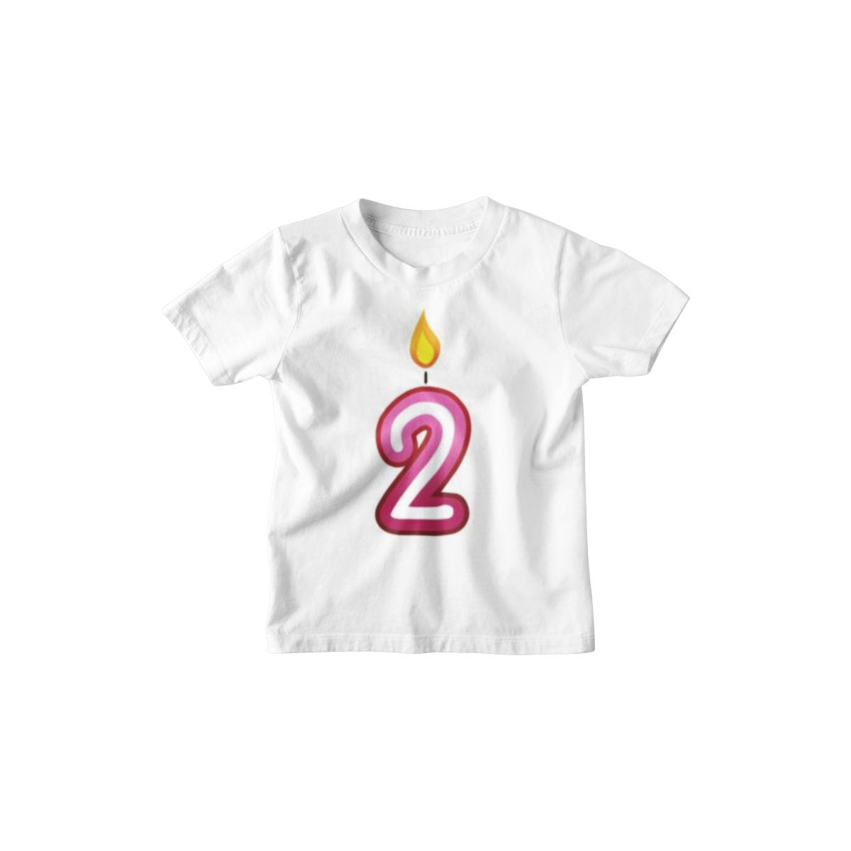 Kinder T-Shirt Kerzenzahl 2