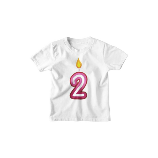 Kinder T-Shirt Kerzenzahl 2