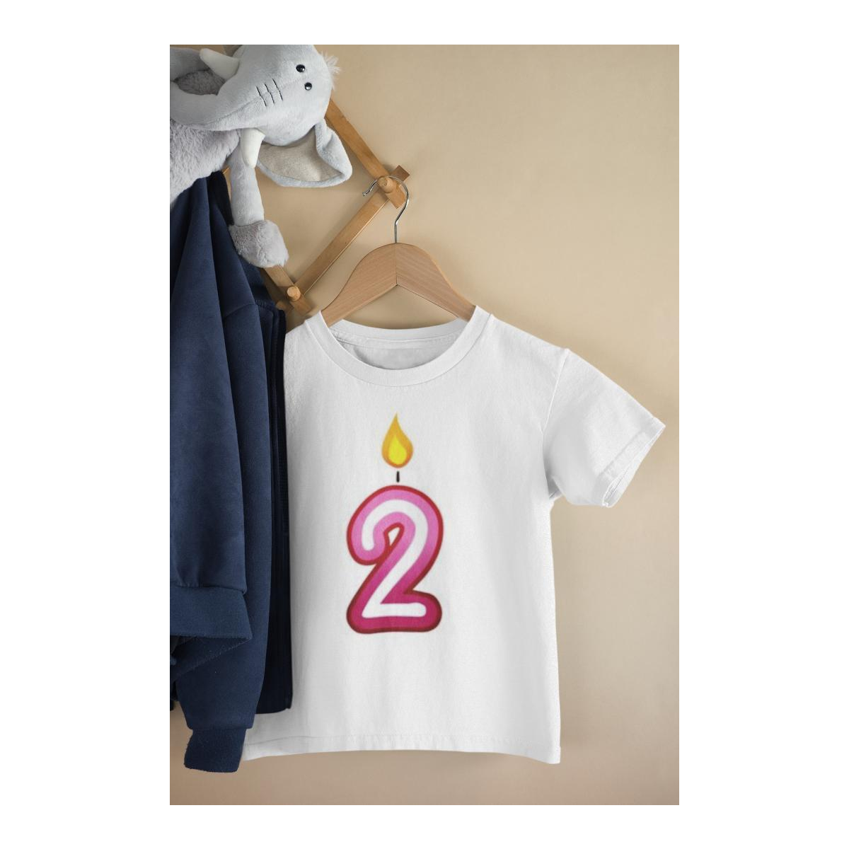 Kinder T-Shirt Kerzenzahl 2