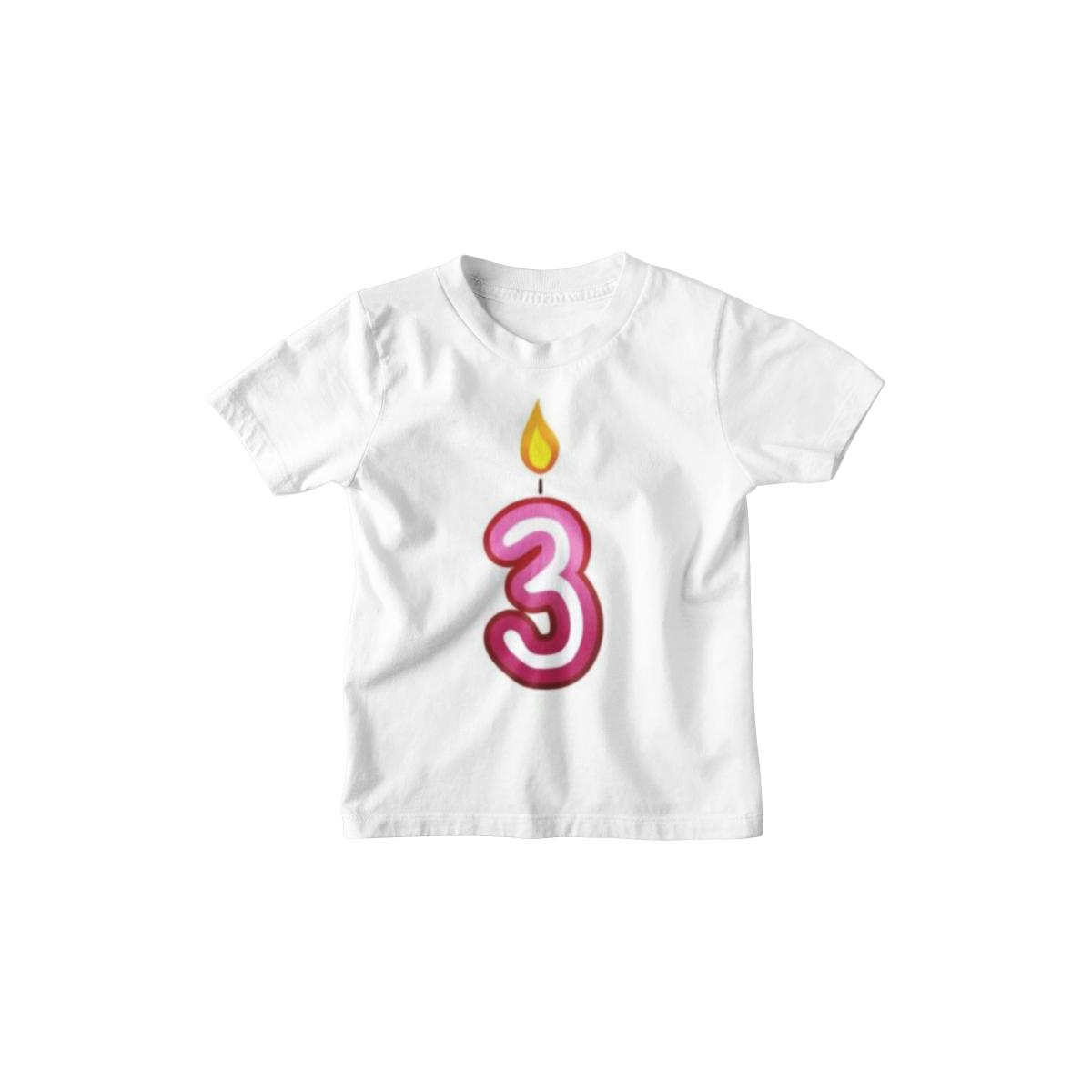 Kinder T-Shirt Kerzenzahl 3