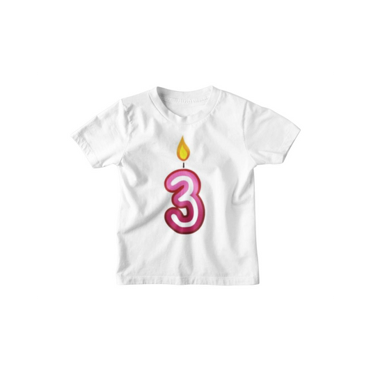 Kinder T-Shirt Kerzenzahl 3
