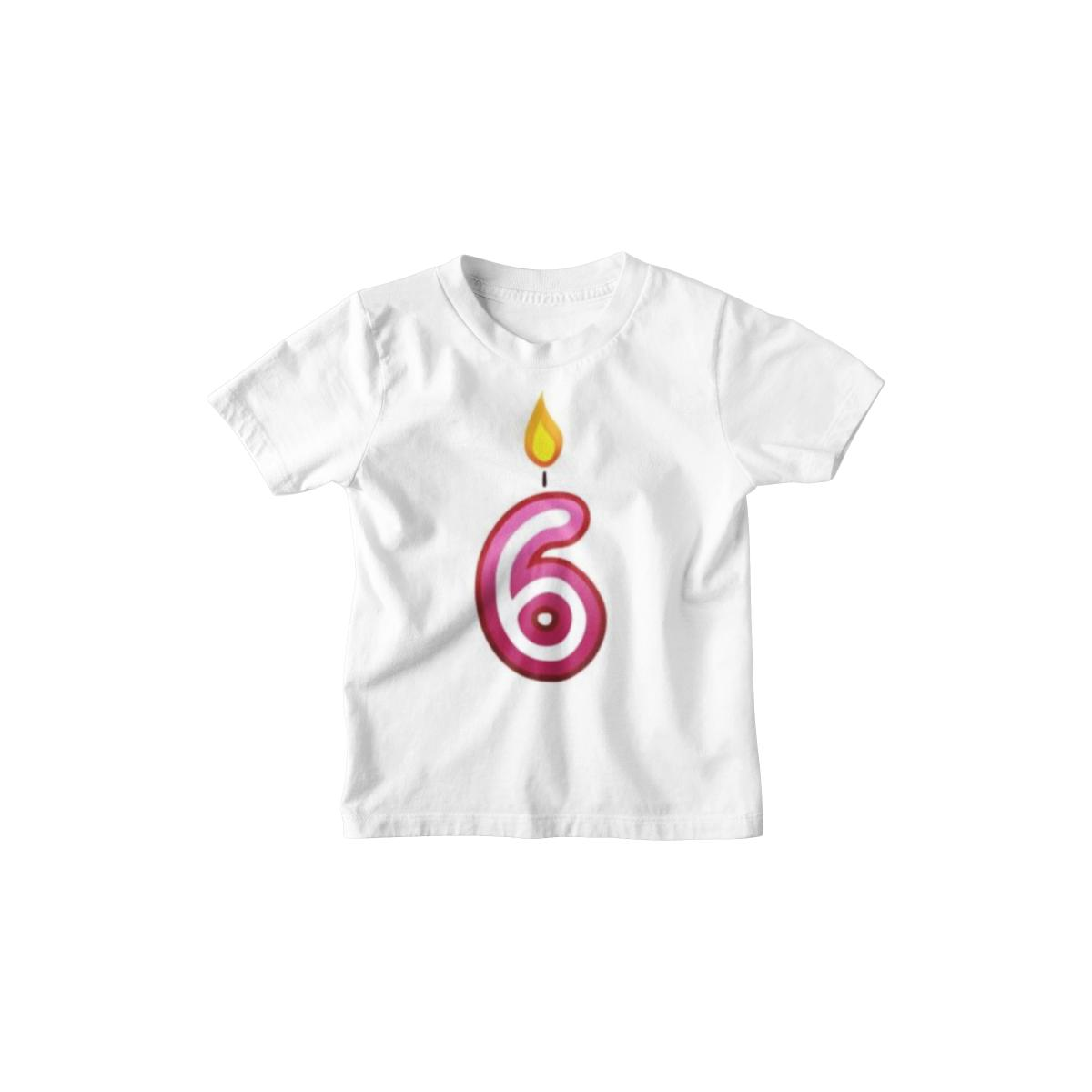 Kinder T-Shirt Kerzenzahl 6