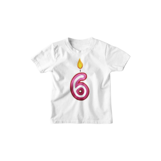 Kinder T-Shirt Kerzenzahl 6