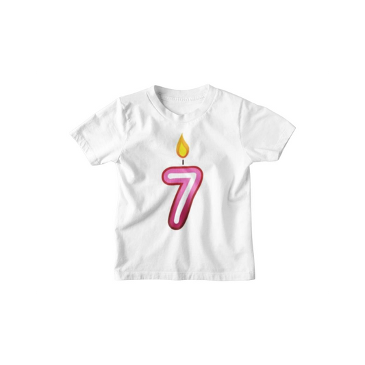 Kinder T-Shirt Kerzenzahl 7