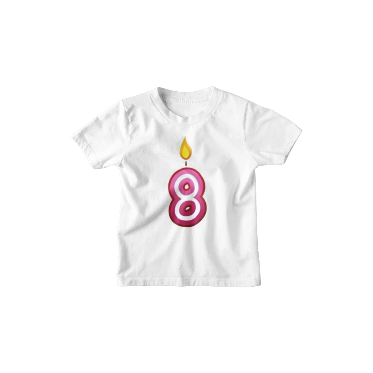 Kinder T-Shirt Kerzenzahl 8