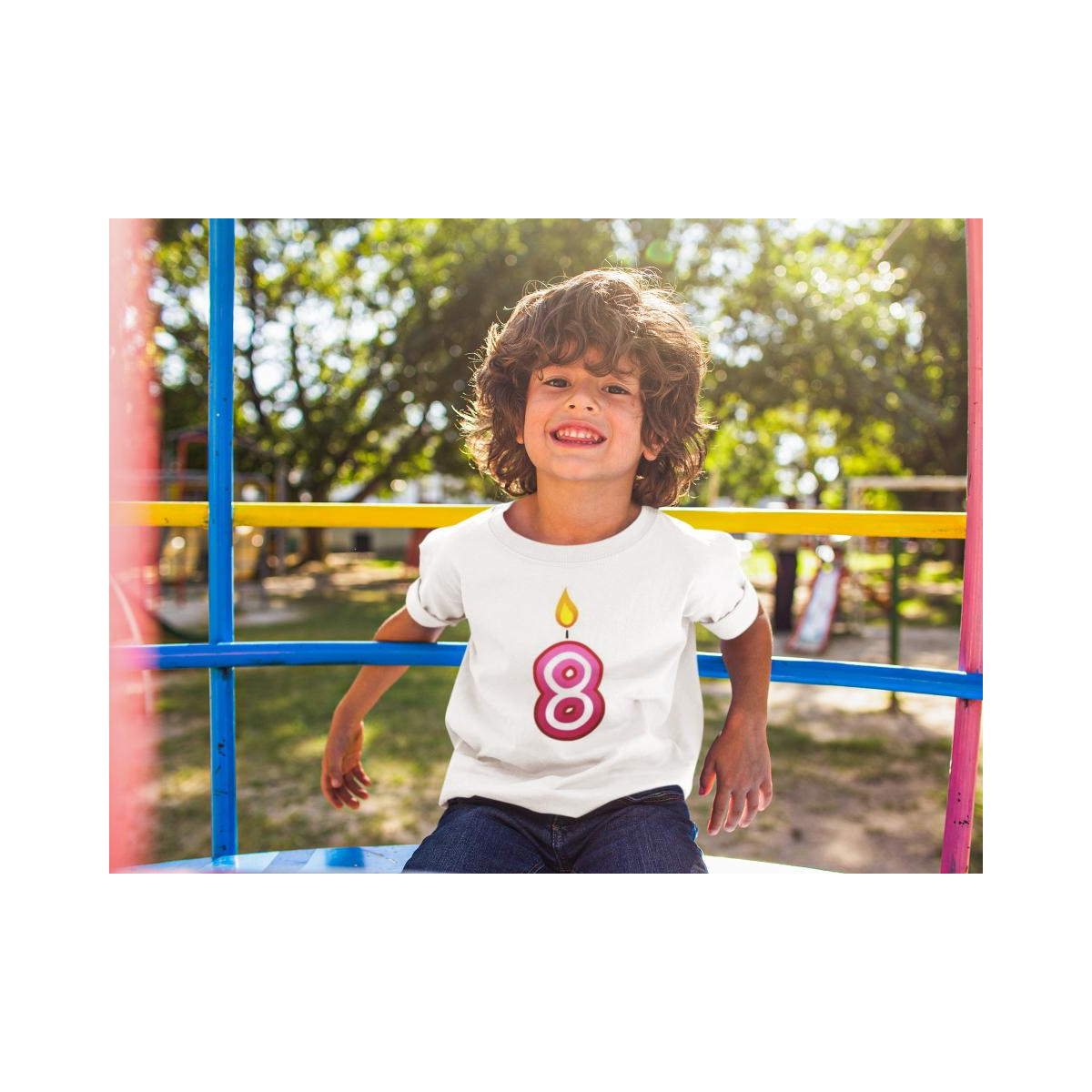 Kinder T-Shirt Kerzenzahl 8