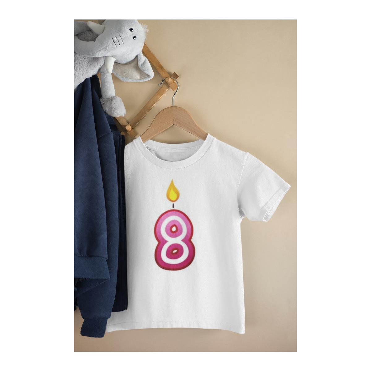 Kinder T-Shirt Kerzenzahl 8