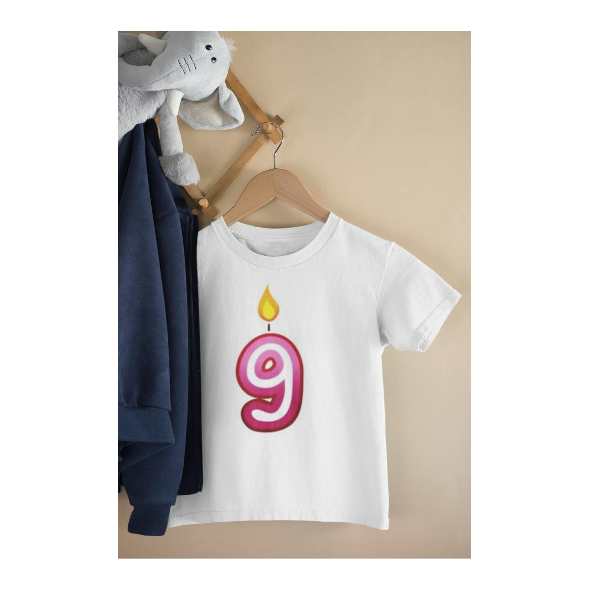 Kinder T-Shirt Kerzenzahl 9