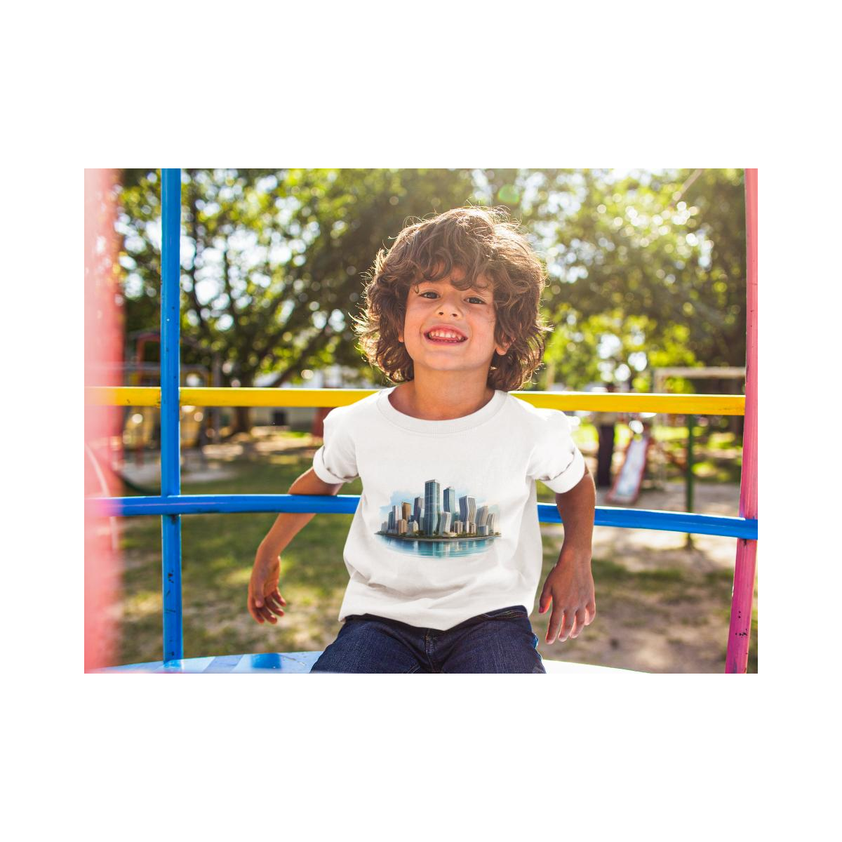 Kinder T-Shirt Moderne Skyline der Stadt 14