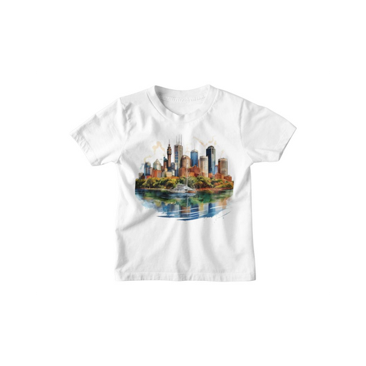 Kinder T-Shirt Moderne Skyline der Stadt 18