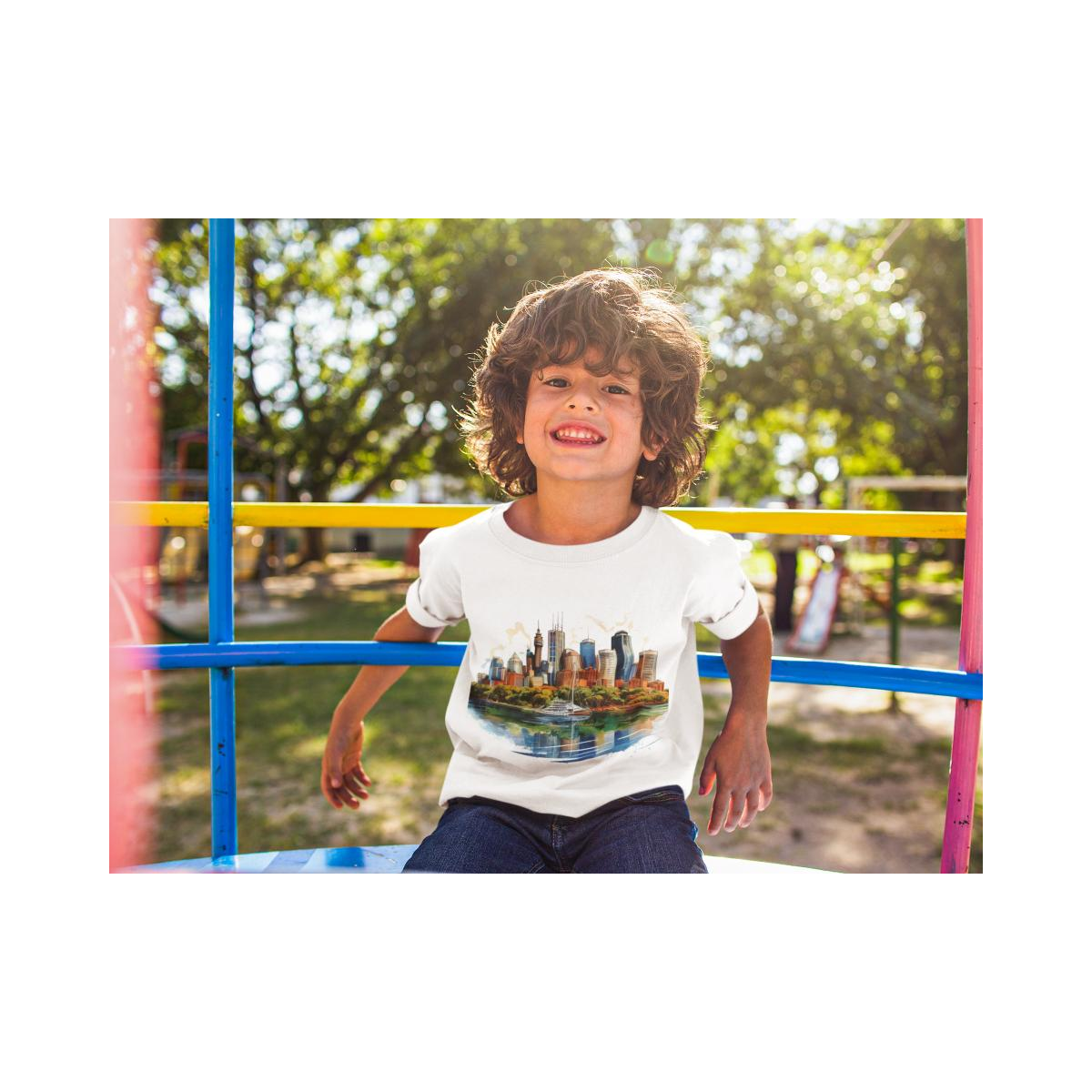 Kinder T-Shirt Moderne Skyline der Stadt 18