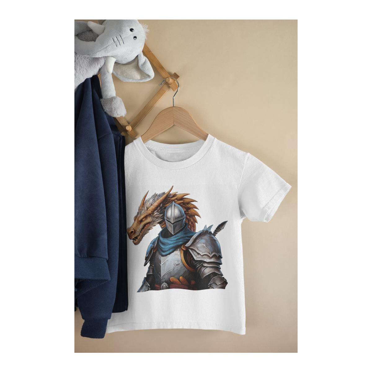 Kinder T-Shirt Ritter mit Drachen