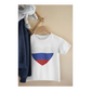 Kinder T-Shirt Russland Flagge herzform