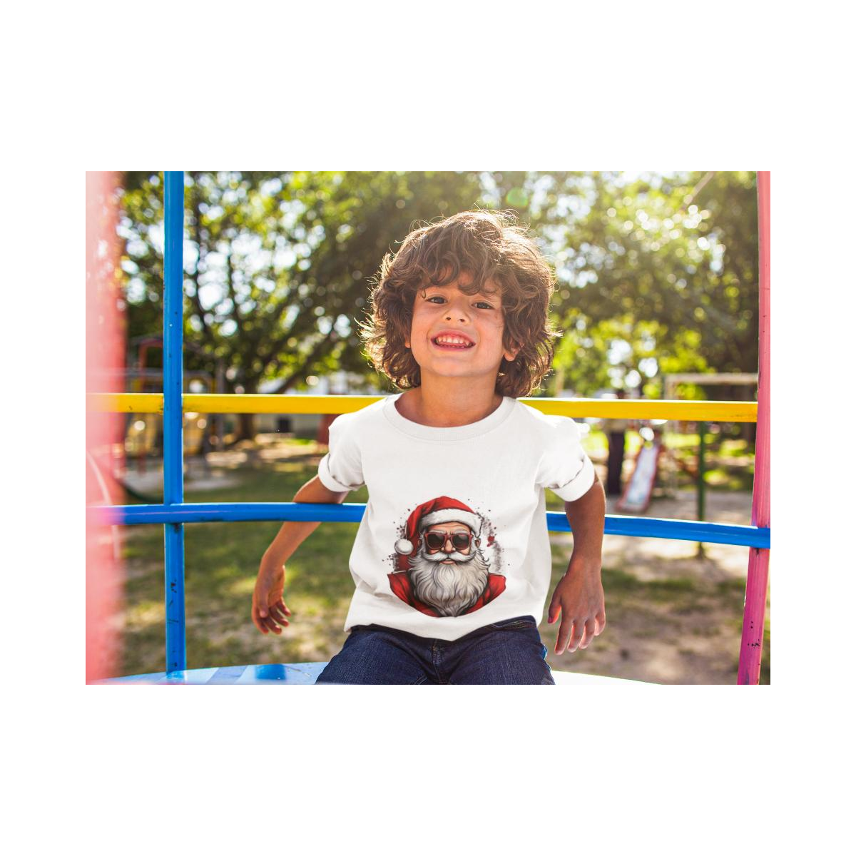 Kinder T-Shirt Santa mit Brille