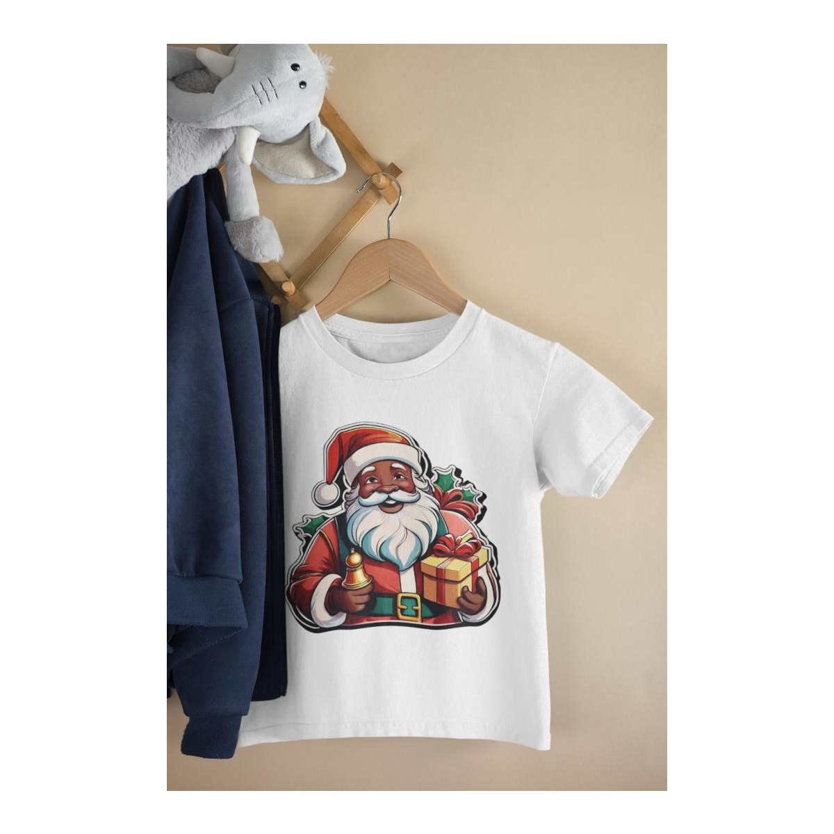Kinder T-Shirt Santa mit Glocke und Geschenksack