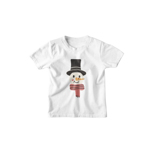Kinder T-Shirt Schneemann mit Zylinder